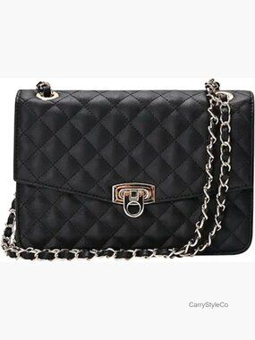 Quilted Shoulder Bag for Women, Medium Flap Crossbody Handbag with Chain Strap,